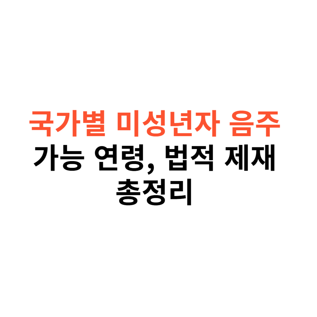 국가별 미성년자 음주 가능 연령