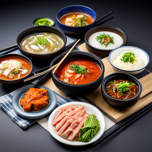 한국 가정 식사의 국과 찌개