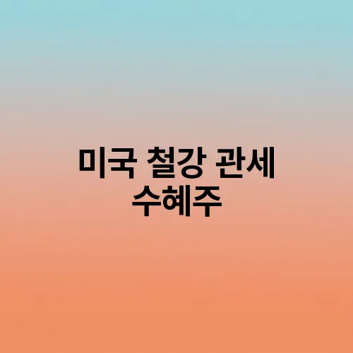 미국 철강 관세 수혜주