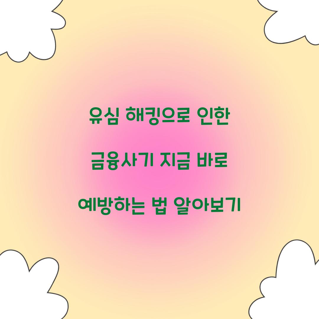 유심 해킹으로 인한 금융사기