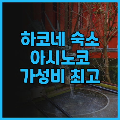 하코네 아시노코 하나오리 숙박 후기 ..