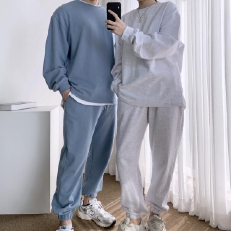 커플 기모 여성트레이닝세트 조거팬츠 빅사이즈 여자운동복 맨투맨