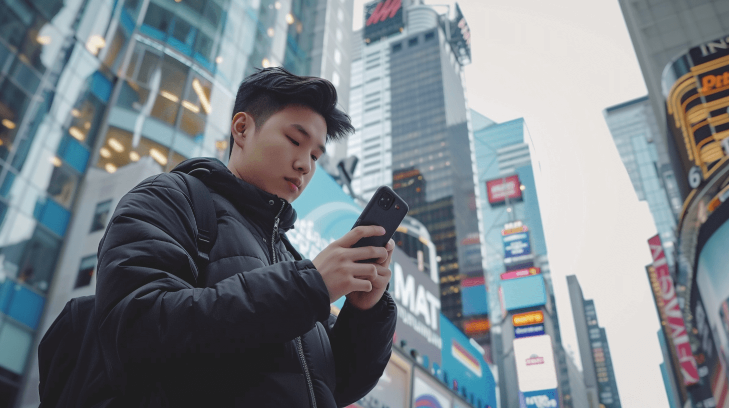 핸드폰을-보고-있는-남자