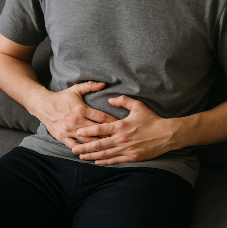 배에 가스가 차고 방귀를 자주 뀜