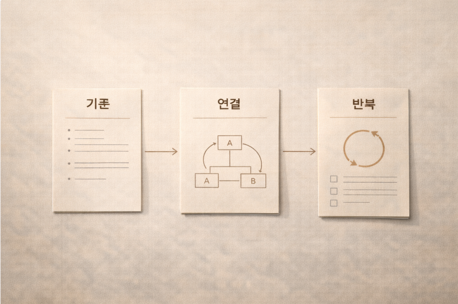 블로그 운영 신호와 콘텐츠 구조 연결을 시각화한 이미지