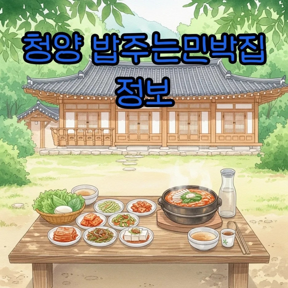 고즈넉한 청양 산골 민박집의 따뜻한 식사 풍경