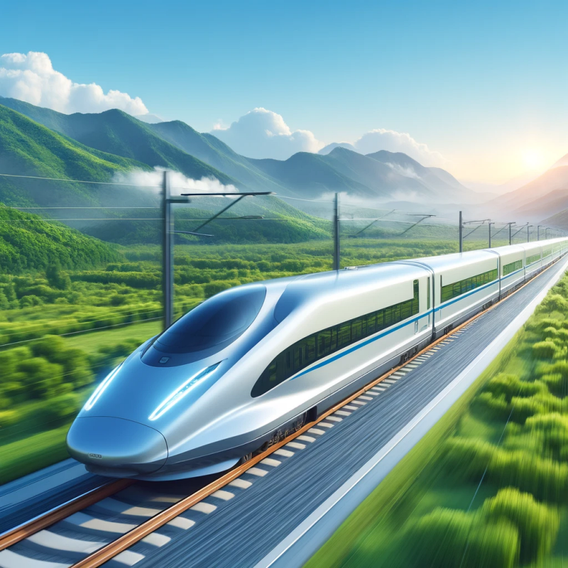 서울-부산 KTX가 아름다운 경치를 달리는 모습