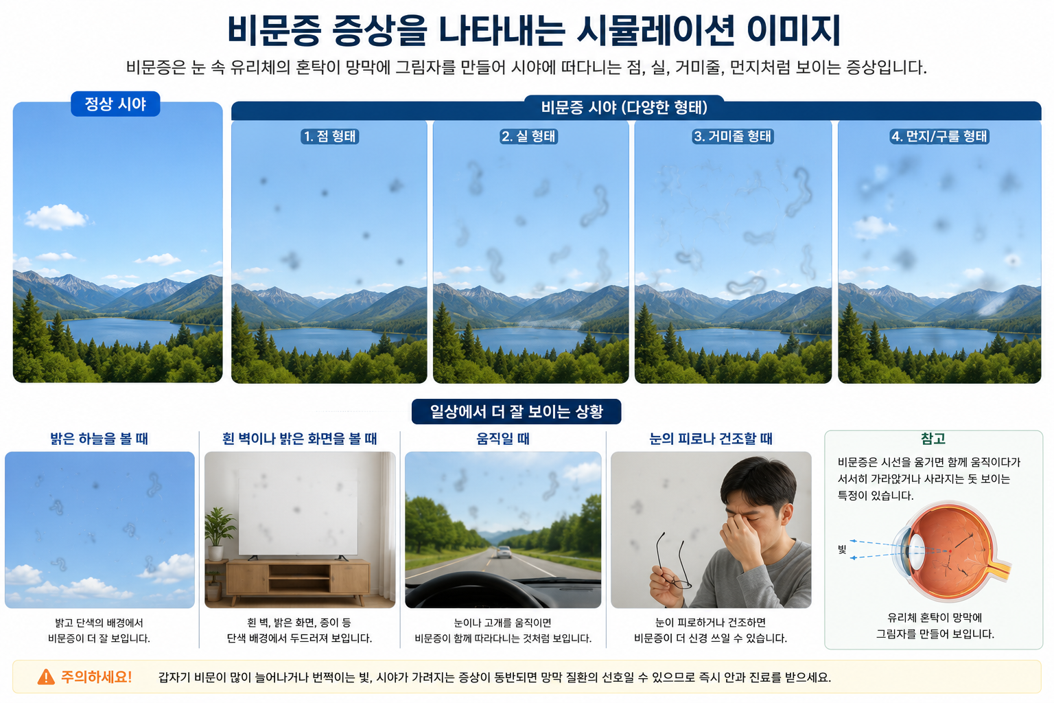 비문증 증상 시뮬레이션