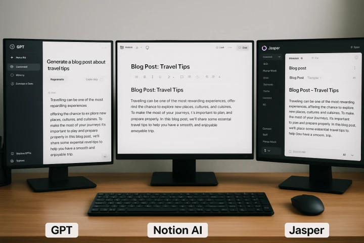 ๋ค์ํ AI ๊ธ์ฐ๊ธฐ ๋๊ตฌ UI ์์