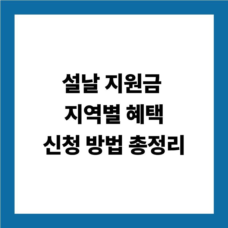 설날 지원금