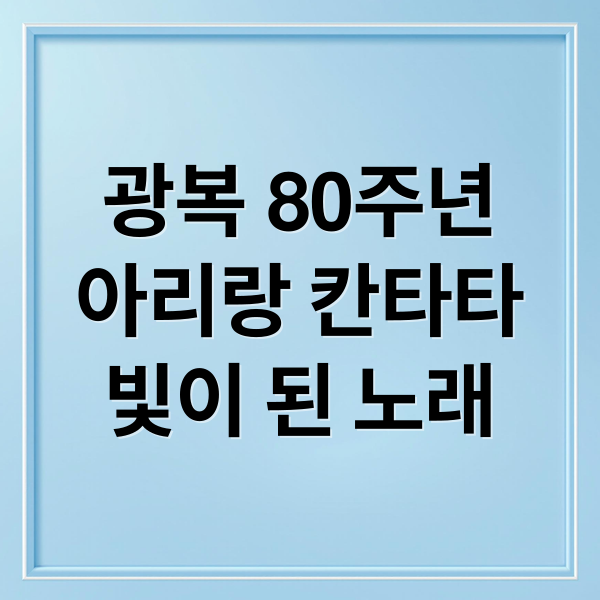 광복 80주년 아리랑 칸타타: 빛이 된 노래, 감동 실황과 기념 공연