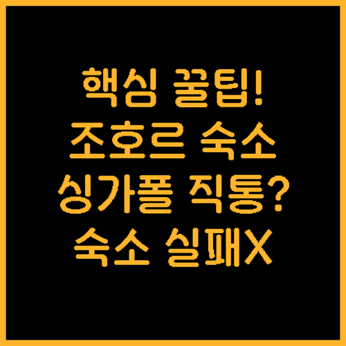 이거 알면 조호르바루 숙소 실패 없다..