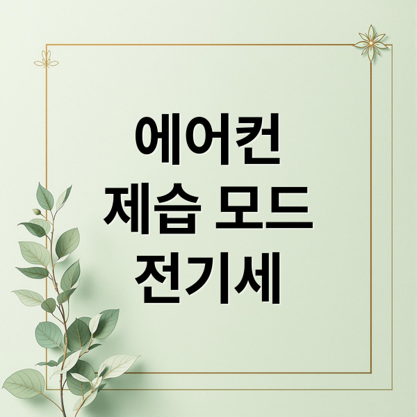 벽걸이 에어컨 제습모드 전기세 절약