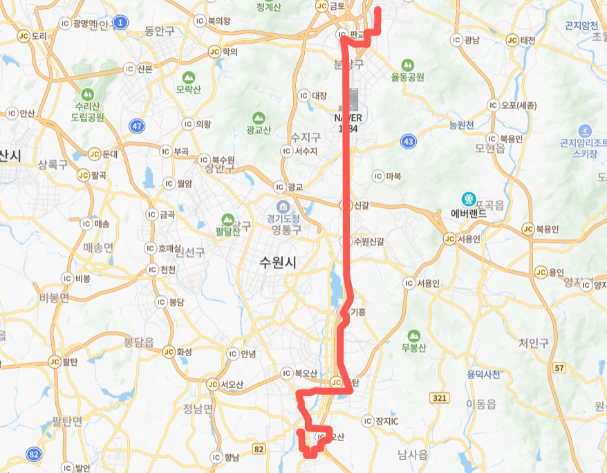 성남-오산-화성-8302번-버스-노선-지도