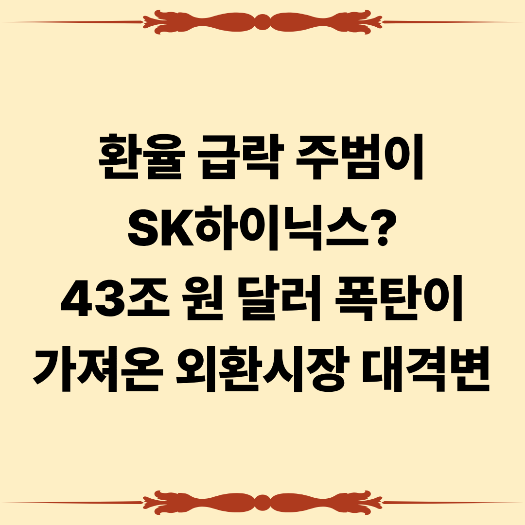 환율 급락 주범이 SK하이닉스?