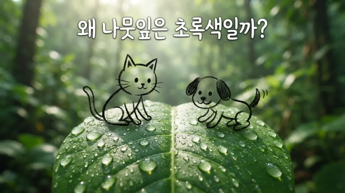햇살이 비치는 숲속의 활기찬 초록색 나뭇잎