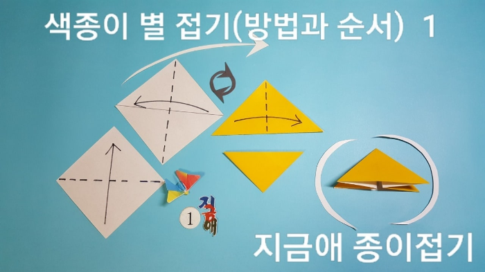 별 접기의 방법 1의 순서입니다.