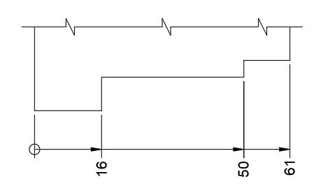 누진 치수 기입 예시