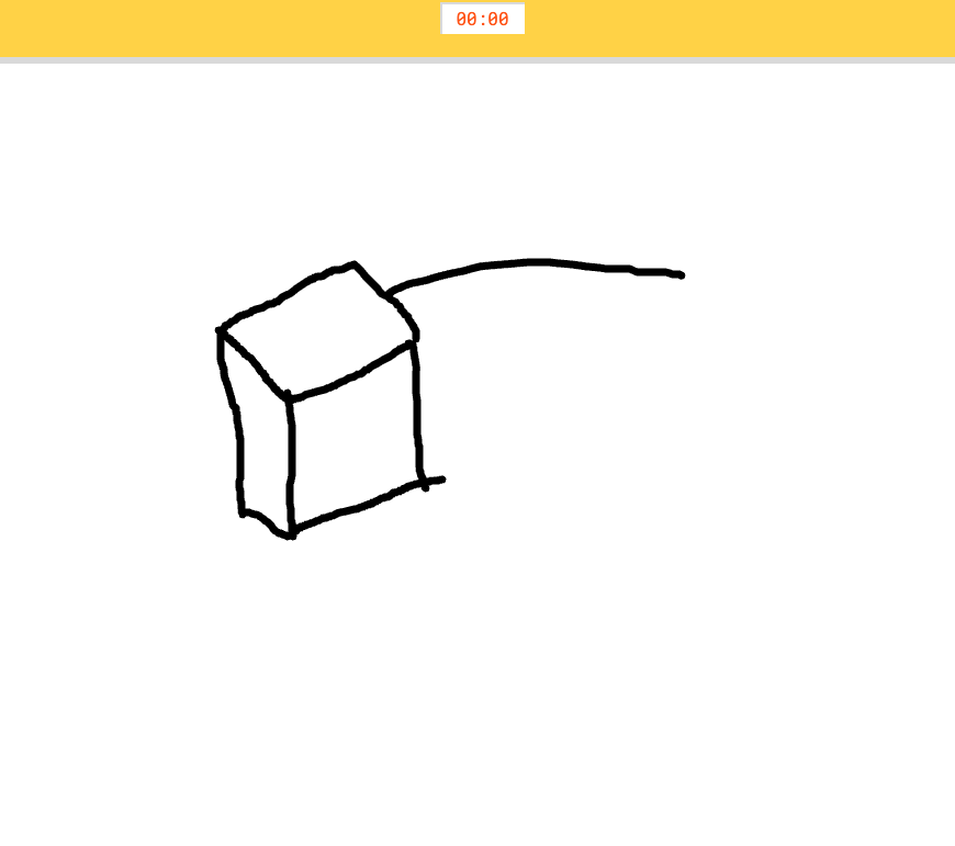 퀵드로우 실제 게임 플레이 화면 - 20초 카운트다운과 그림 그리기 인터페이스