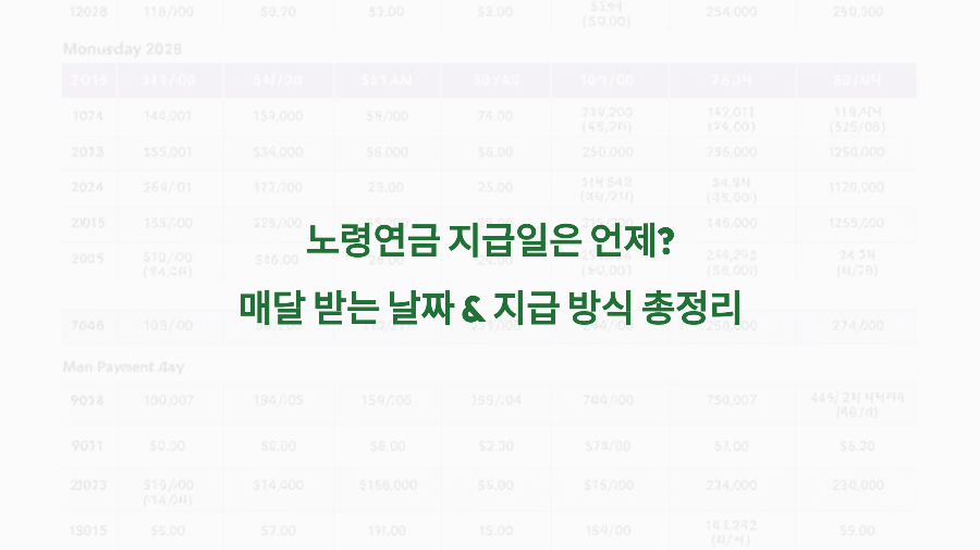 노령연금 지급일은 언제 매달 받는 날짜 &amp; 지급 방식 총정리
