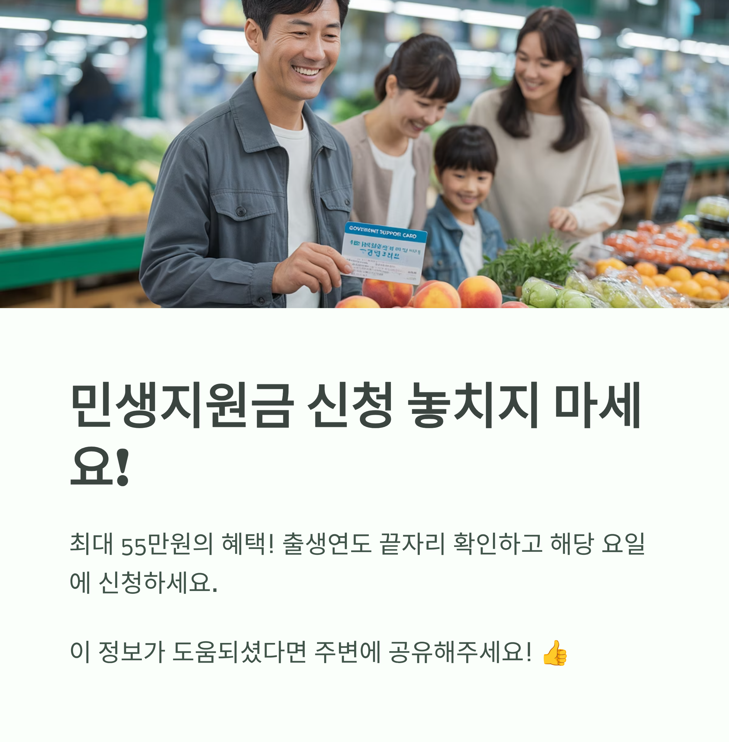 민생지원금 신청 요일제