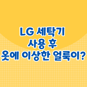 LG 세탁기 사용 후 옷에 이상한 얼룩이