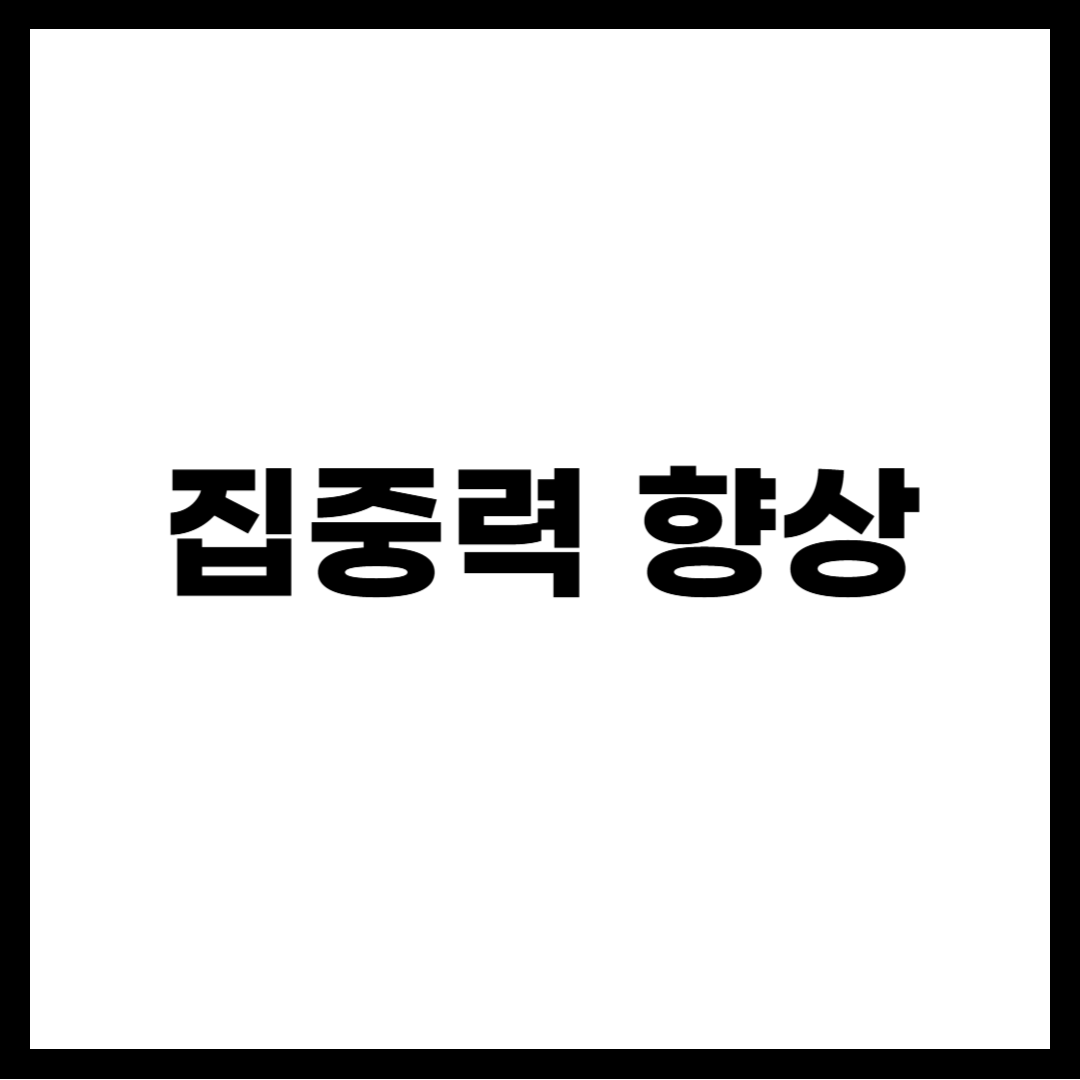 집중력 향상