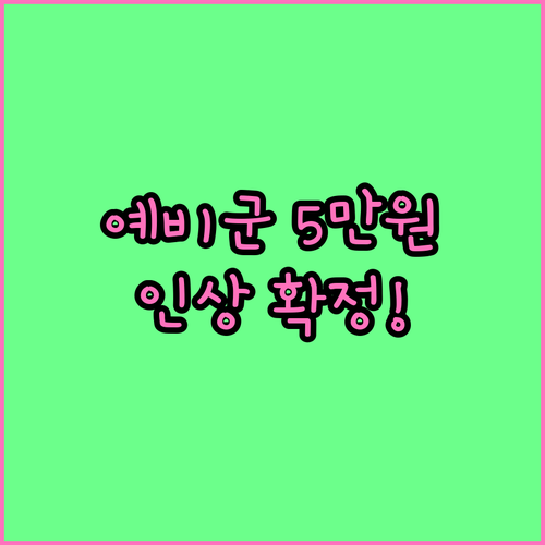 예비군 동미참 보상비 5만원 인상 확..