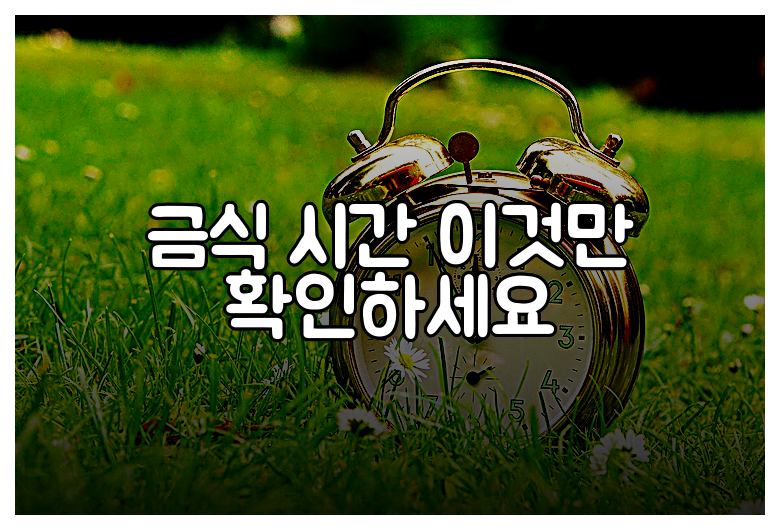 금식 시간 이것만 확인하세요