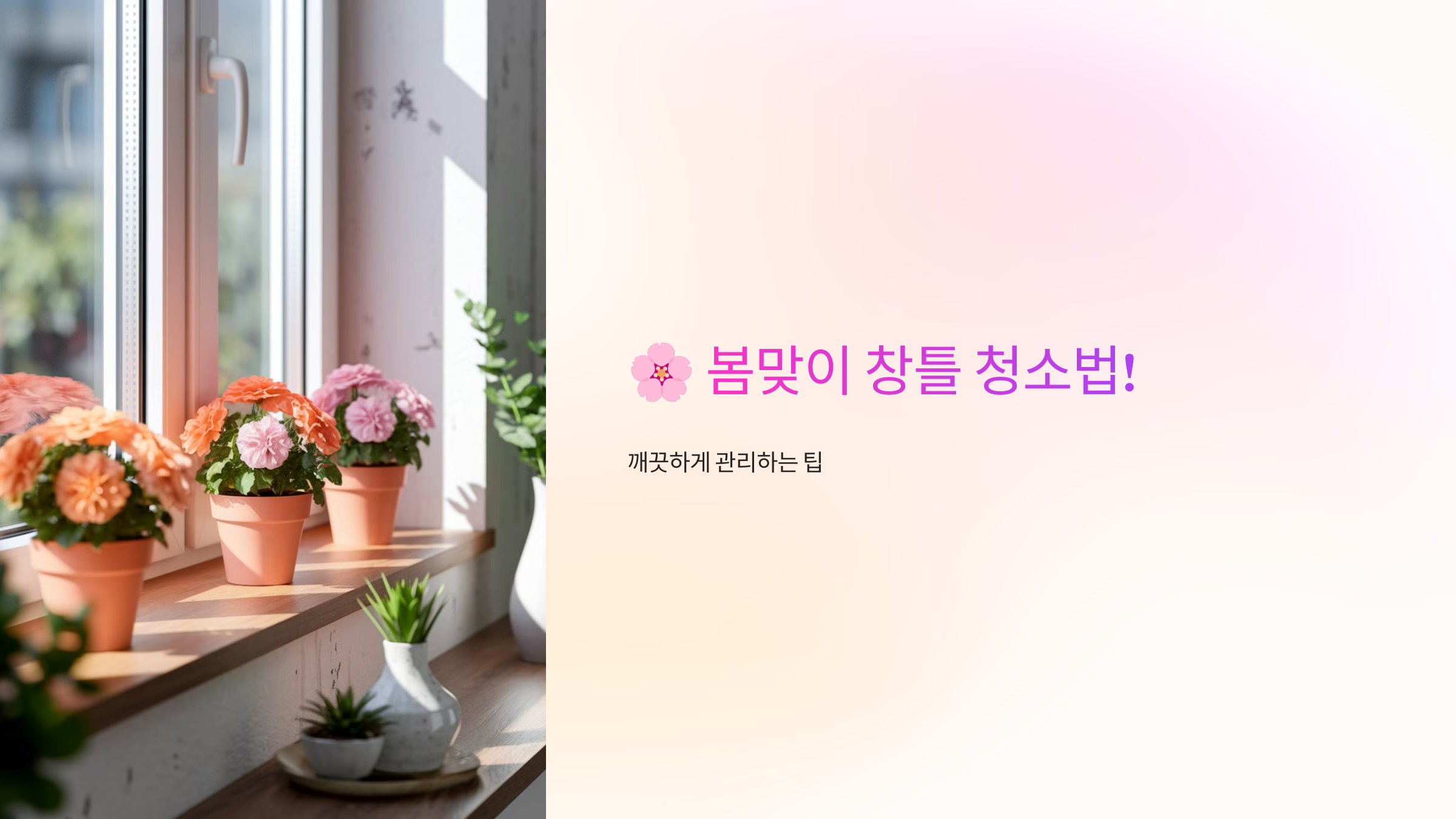 🌸 봄맞이 창틀 청소법! 깨끗하게 관리하는 팁
