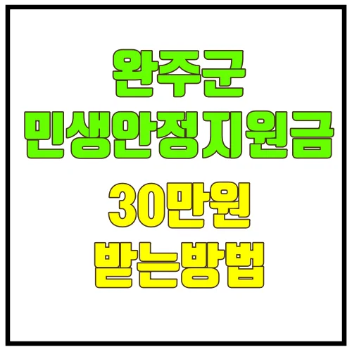 완주군민생안정지원금30만원받는방법