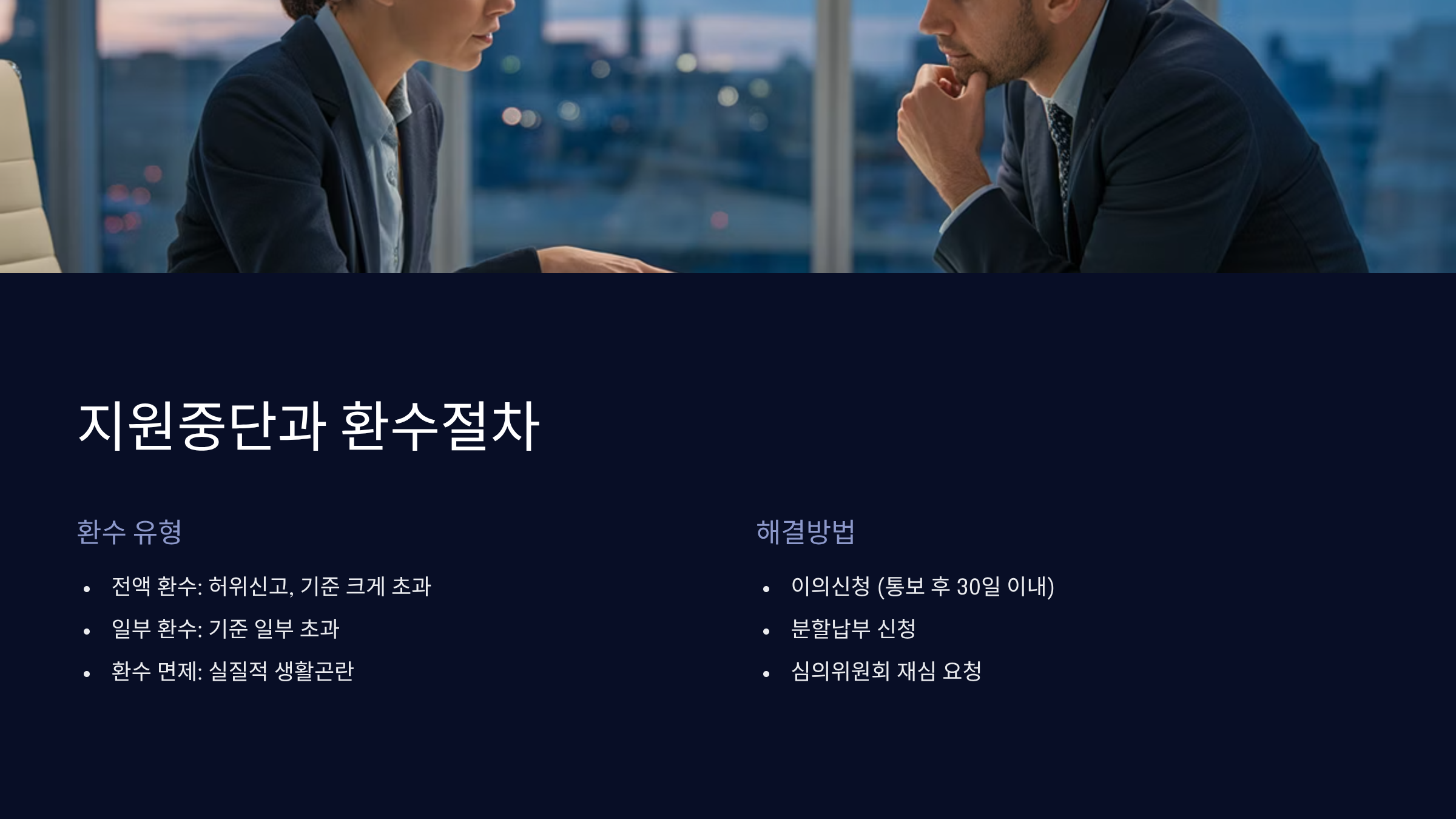 지원중단과 환수절차 이해하기