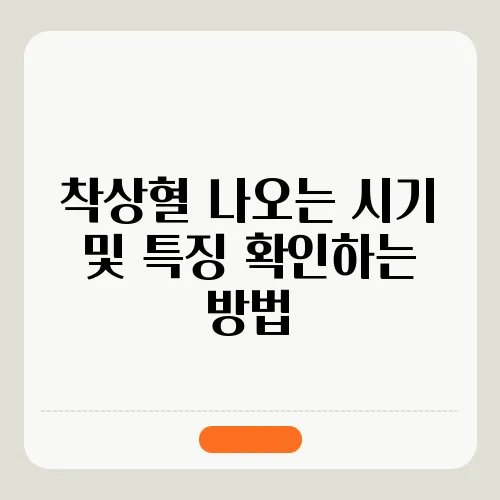 착상혈 나오는 시기 및 특징 확인하는 방법