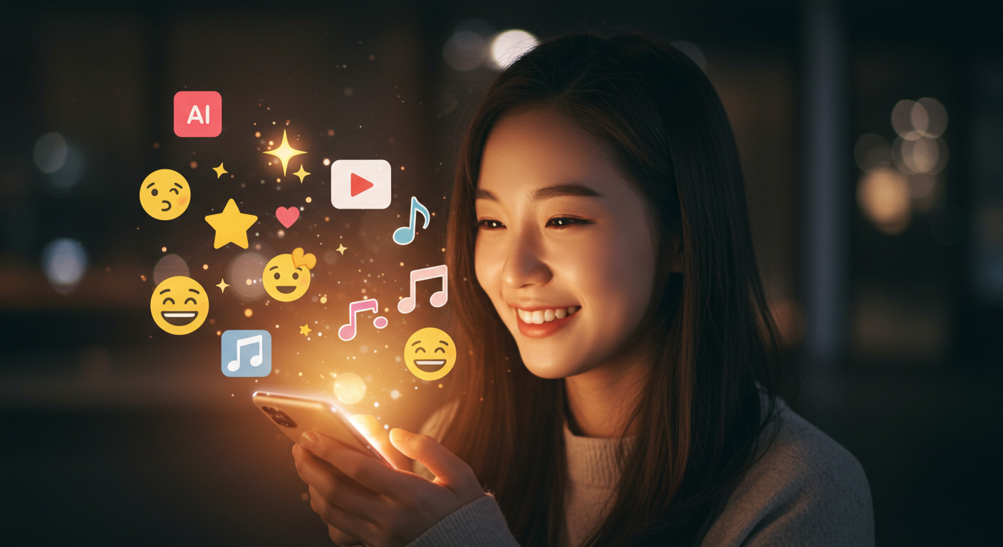 카톡 화면을 감성적으로 꾸미는 모습