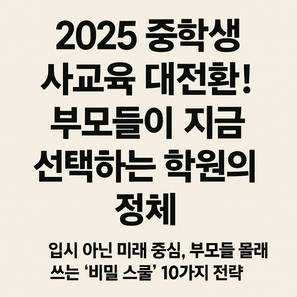 중학생 학원 추천