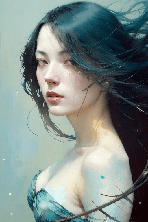 Playground AI로 생성한 그림(4) - 바람 속의 여인