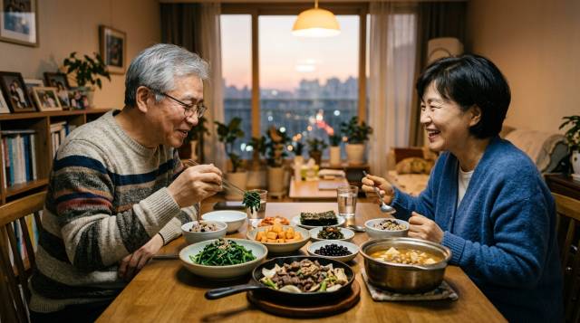 분 많은 음식 식단 실천 건강한 노년