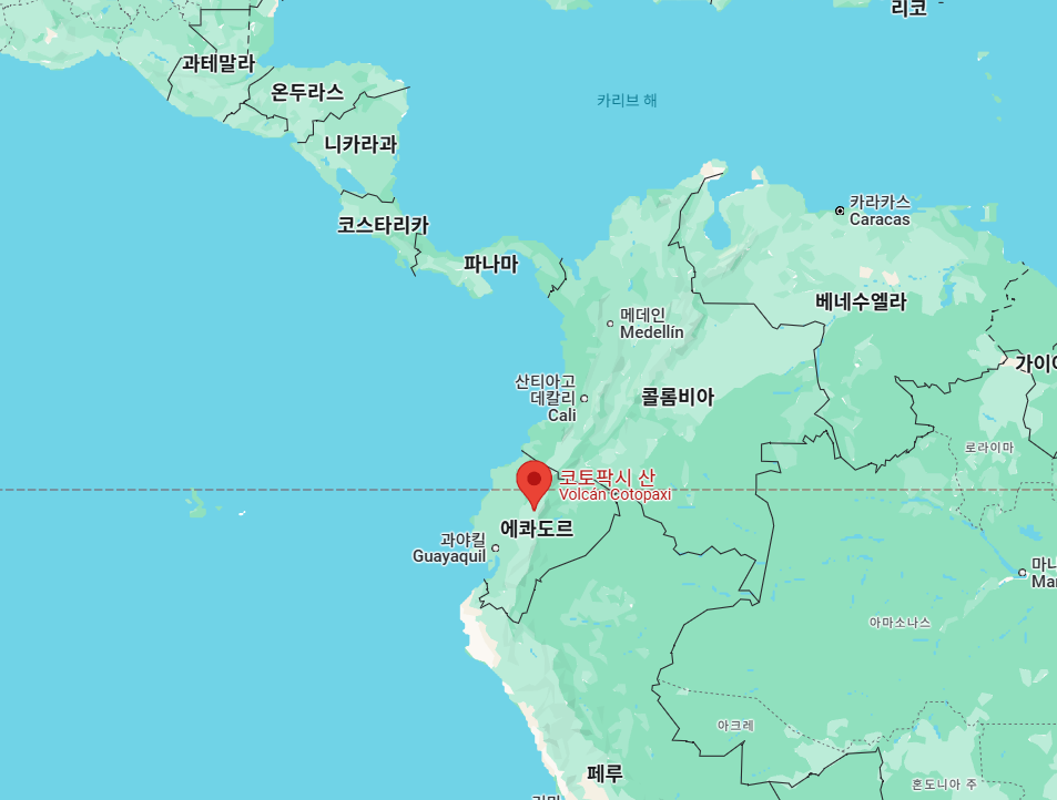 코토팍시 산의 위치를 알 수 있는 지도