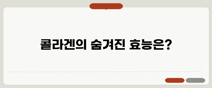콜라겐의 효능 어떤가요? 피부와 관절 모두에 좋은 성분