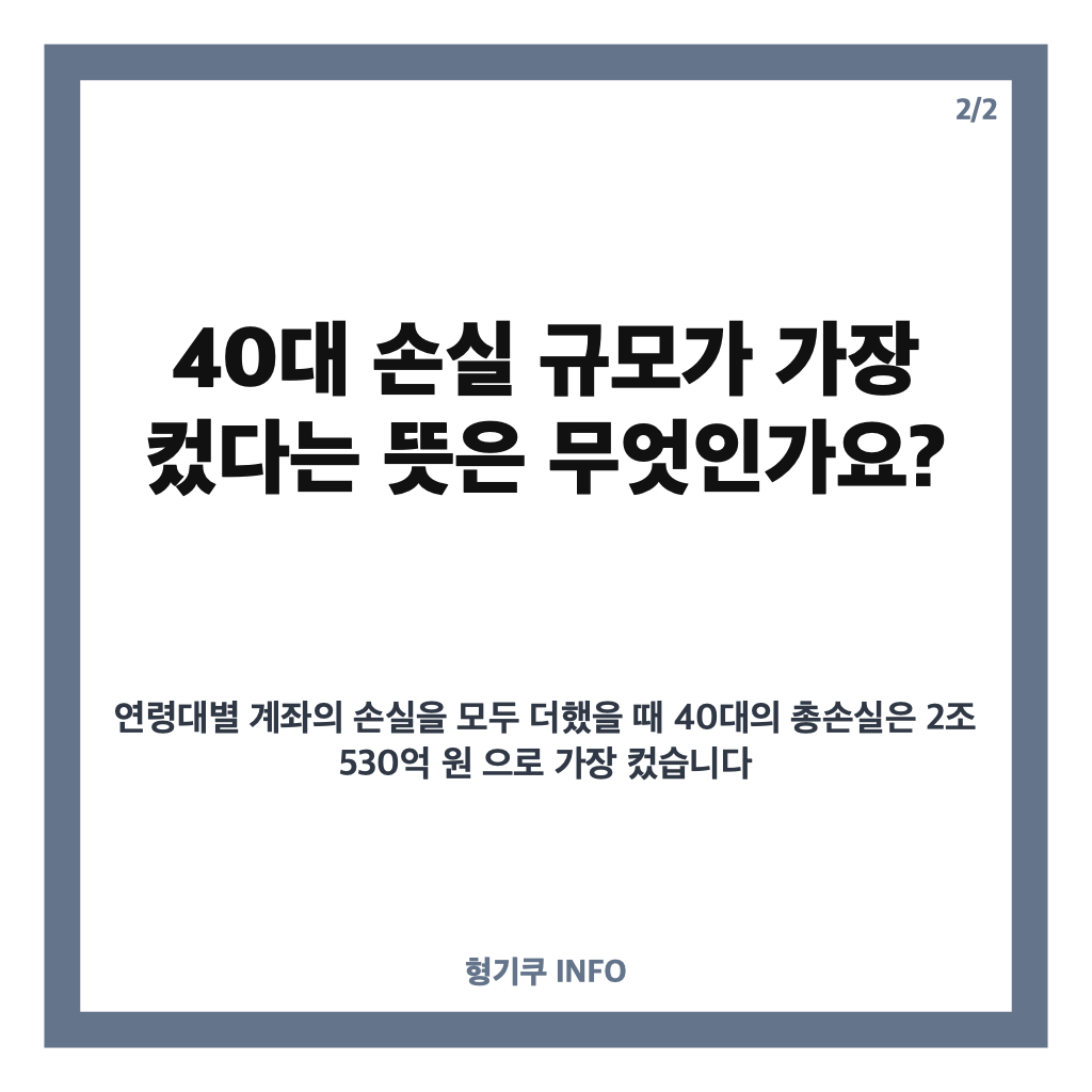 단일종목 ETP 손실 6.3조, 40대 손실 규모 최대&middot;70대 계좌당 손실 가장 커 카드뉴스 3