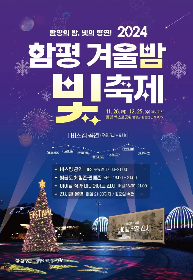 함평 겨울빛축제: 크리스마스, 체험, 교통 안내