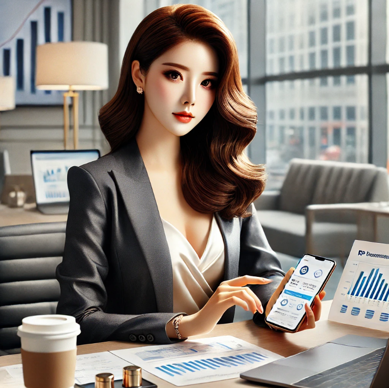 rp통장으로 재테크하는 직장인 30대 여성 이미지