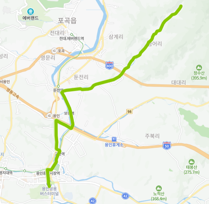 용인-70번-버스-노선-지도