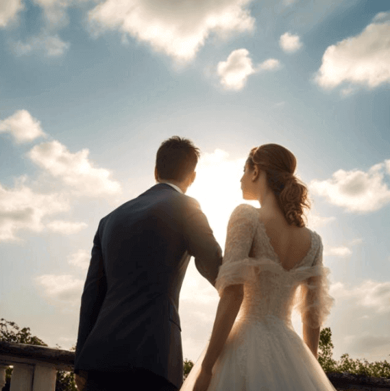 남녀가-결혼식-옷을입고-하늘을-바라보는-썸네일이미지