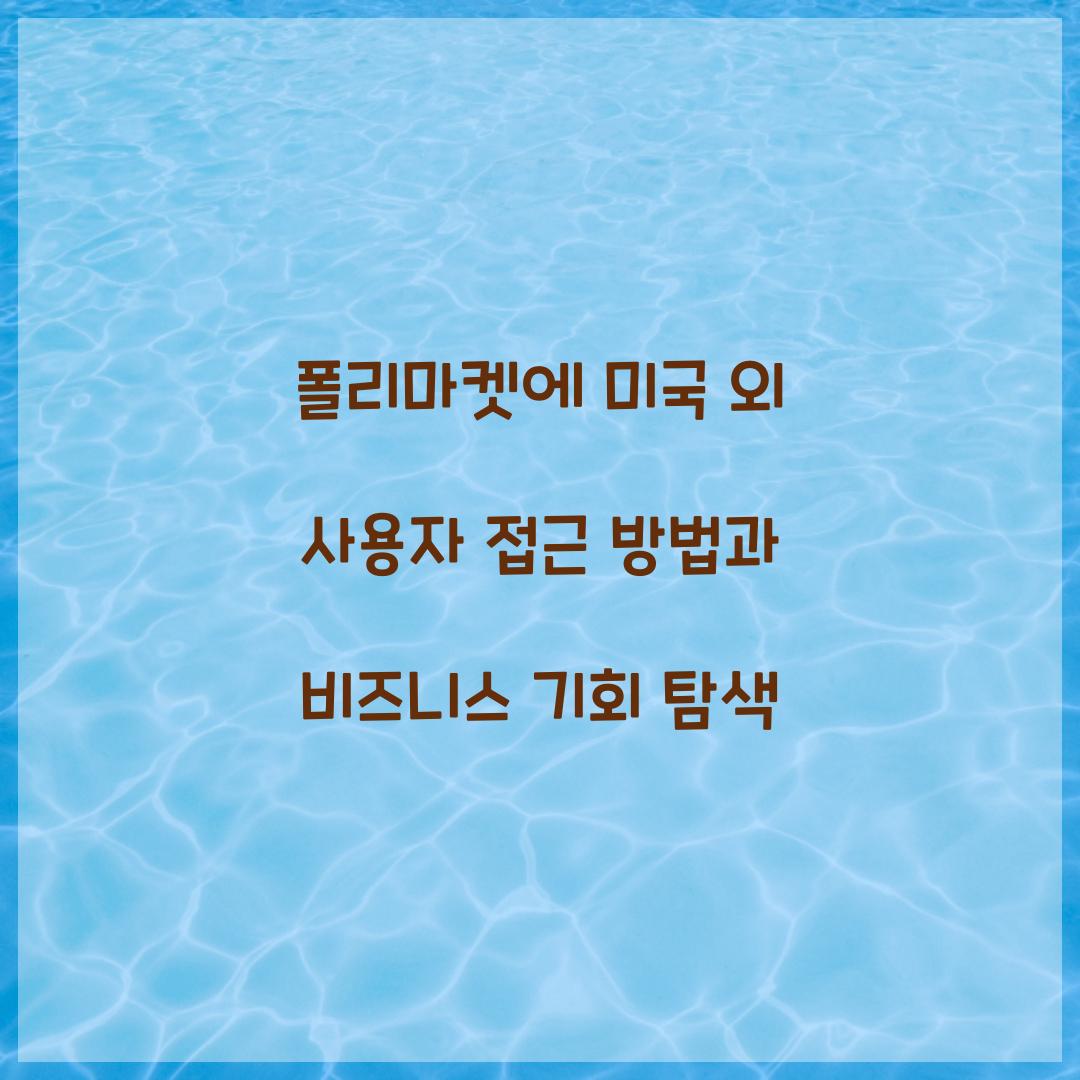 폴리마켓에 미국 외 사용자 접근 방법