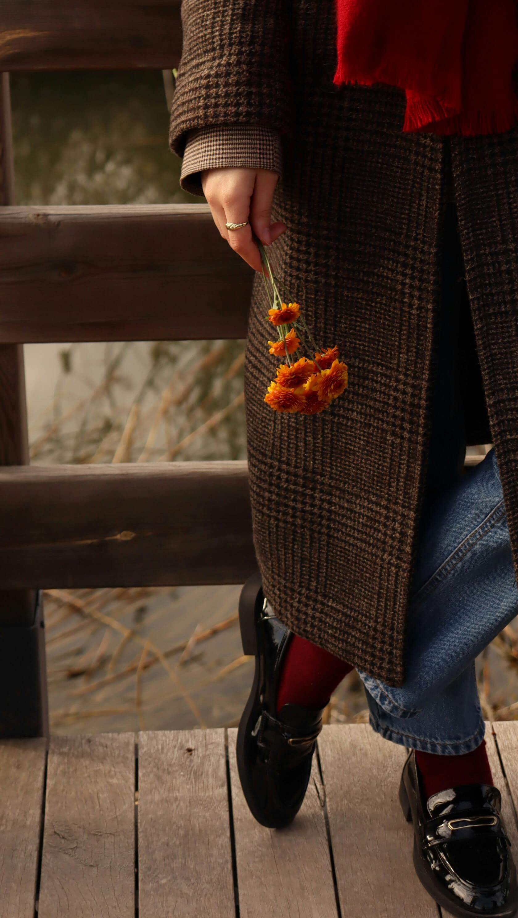 롱 트위드 자켓 사진