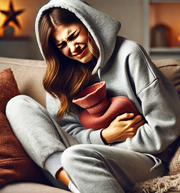 생리통으로 아파하는 사람