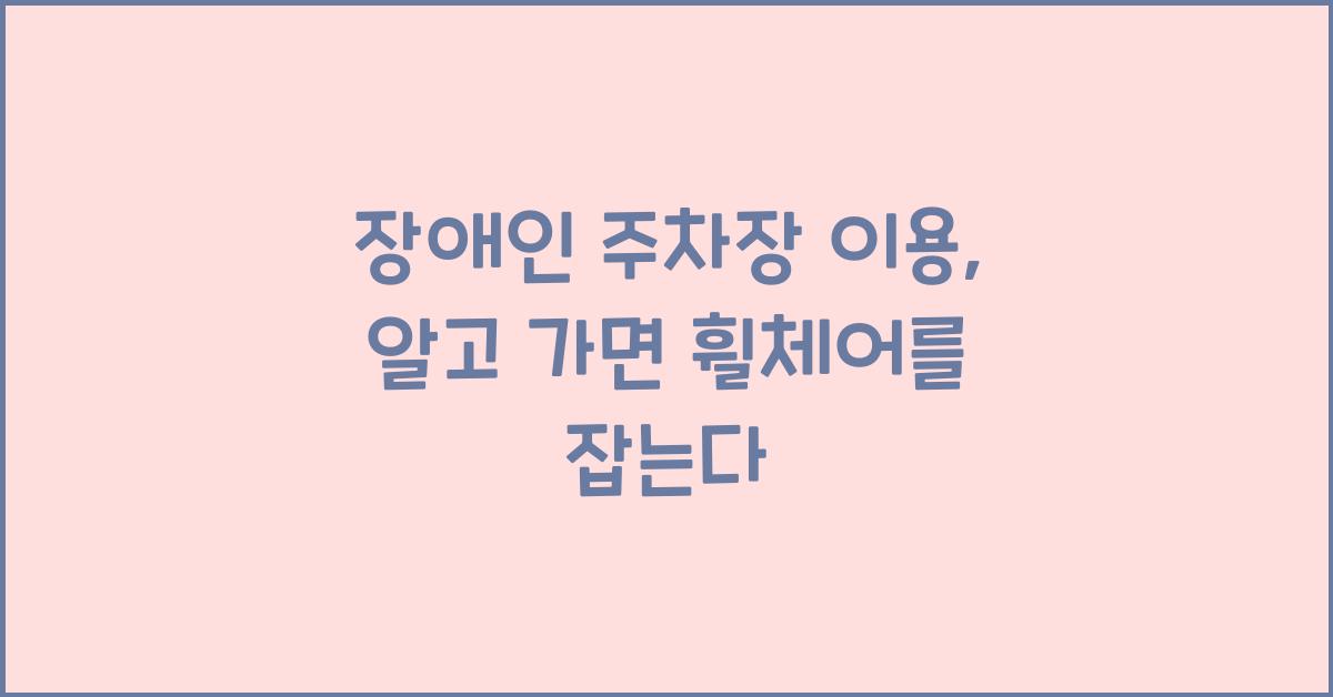 장애인 주차장 이용