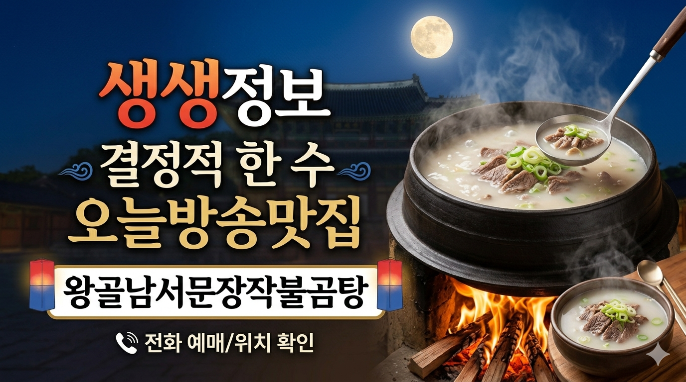 생생정보 오늘방송맛집 3월 23일 왕골남서문장작불곰탕 요약 썸네일 이미지