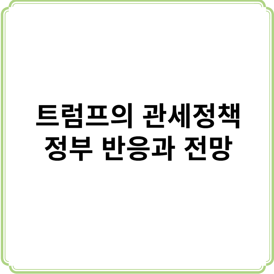 트럼프의 관세정책 정부 기업 반응과 전망